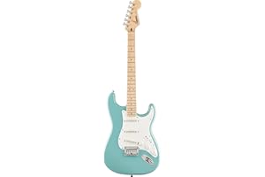 Squier by Fender Limited Edition Sonic® Stratocaster® E-Gitarre HT, Ahorngriffbrett, weißes Schlagbrett, Tropical Turquoise