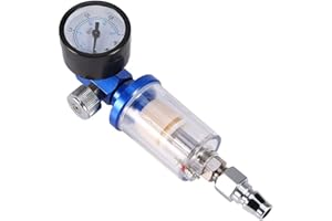 Yosoo Pistolet pulvérisateur pneumatique avec régulateur de Pression + Filtre séparateur d'huile Outil séparateur