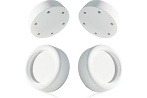 Plemont | Piedini Antivibrazione Lavatrice - Gommini Lavatrice Antivibrazione Universali Adatti a Diverse Marche - In Gomma Resistente - Diametro Sopra: 4,5 cm, Diametro Sotto: 6,5 cm - Bianco