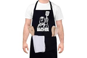 Nomiou Grill-Schürze für Männer mit Spruch- Ich Bin Dein Brater- wasserdicht Schürze Kochschürze mit 2 Taschen Barbecue BBQ Fleisch Schürze