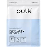 Bulk Pure Whey Protein Powder, Chocolate Cookies, 1 kg | 22g Protein and 5g BCAA Per Serving, Whey Shake Concentrate, Low Sug