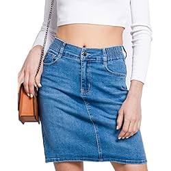 Jupe En Jean Délavée Effilochée