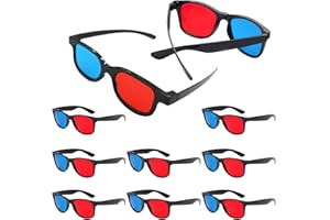 LFCFBH 10PCS 3D Glasses Red Blue, Light Simple Design 3D Glasses for Cinema for 3D Movies and Games