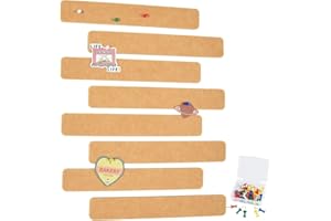 Vuzvuv 8Pcs Brown Felt Pin Board Bar Strips with 35 Pushpins, Self-Adhesive Lightweight Bulletin Board Bar Strips No Damage for Wall,for Paste Notes, Photos, Schedules, Announcements.