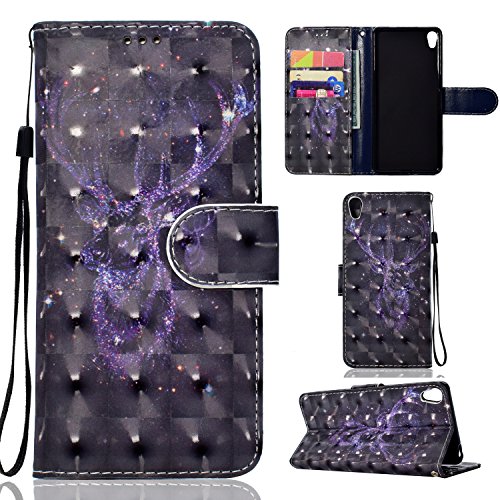 Funda Sony Xperia XA1  2017   WindTeco 3D Bling Patr  n Carcasa Cartera Flip de Piel PU Libro Billetera con Funci  n de Soporte y Ranuras de Tarjeta para SONY Xperia XA1  2017 