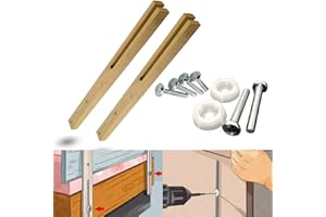 MANCHESTER BEDS & UPHOLSTERY Universal Wooden Headboard Struts, Slotted Legs for Divan Bed Headboard Support & Pre-Drilled + Screws (30" / 76cm Large)