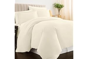 PIZUNA LINENS Pizuna Copripiumino 200x200 Cotone Nuovo Avorio, 400 fili con trama Sateen in 100% Cotone a fiocco lungo Copripiumino 200x200 con 2 federe 50x80 (Copripiumino Cotone Nuovo Avorio)