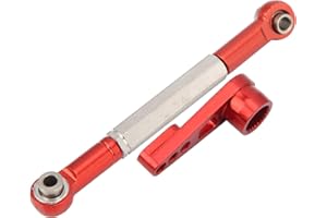 Drfeify Varillaje de dirección de Coche RC, Varilla de tracción de Enlace RC de aleación de Aluminio Duradera para Piezas de actualización de Coche RC MN86K(Rojo)