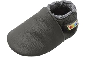 YALION Krabbelschuh Babyschuh Lauflernschuh Jungen Mädchen Baby Weicher Flexibles Leder mit Mokassins Wildledersohlen Elastische Knöchel Lederpuschen