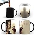 DARYL WAS HERE-Heat Sensitive Color Changing Walking Dead Ceramic Coffee Mug (11 oz) Gift for Men Women Halloween Birthday Mother Father Friend（1pc）