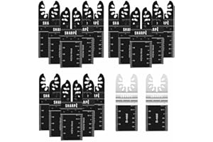 SHARPÈ 17 PC Multitool Blades Wood and Metal - Universal Quick Release - Compatible with Dewalt, Worx, Rockwell, Makita, Fein, Silverline, Milwaukee and Other Multi Tool Blades Wood and Metal