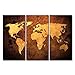 Produktbild 3 Panel Wand-Kunst Malerei braun Weltkarte Prints auf Leinwand Das Bild ABSTRAKT Bilder Öl für Home Moderne Dekoration Print Decor