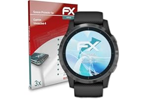 atFoliX Schutzfolie kompatibel mit Garmin Vivoactive 4 Folie, ultraklare und flexible FX Displayschutzfolie (3X)