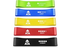 ALL THINGS ACCESSORY Resistance Bands Set of 5, Exercise Band with 5 Different Resistance Levels for for men and women, Yoga, Pilates, Gym, Strength Training, Ideal for Home Workouts - with Free E-Guide