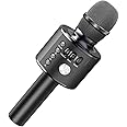 Karaoke Microphone, Wireless Bluetooth Speaker with Controllable LED Lights and Recording Magic Sing Portable Handheld Karaoke Machine