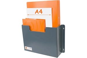 Amberquip Large A4 Document Holder. Ideal for Tradesperson Van Storage. Wall Mountable. Grey PVC