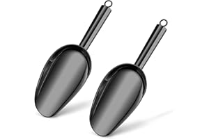 Herogo Mehlschaufel, Edelstahl Eisschaufel 2er-Set, Schwarz Abwiegeschaufel für Mehl Futter Kaffee Lebensmittel Süßigkeiten, Abfüllschaufel für Küche, Bar, Hochzeit, Buffet, Party, Spülmaschinenfest