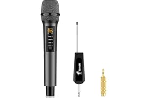 Mikrofony bezprzewodowe z basami/echo/trek, TONOR mikrofon ręczny dynamiczny system mikrofonowy do odbiornikiem do karaoke, KTV, wesela, imprezy, kościoła, 30 UHF regulowane częstotliwości, 60M TW515