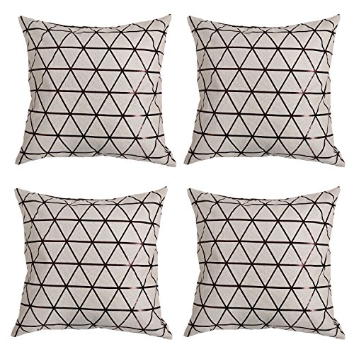 Deconovo Sofakissenbezug uni Kissenbezüge Auto Foliendruck 40×40 cm Dreieck Rotbraun 4er set - 2