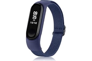 AMZPAS Regulowane elastyczne paski do Xiaomi Mi Band 6 & Mi Band 5 Opaska & Mi Band 4 Pasek & Xiaomi Mi Band 3, Miękki elastyczny pasek sportowy Nylon Opaski zamienne Zegarek Bransoletka dla Xiaomi Mi Band 6/5/4/3 Kobiety Mężczyźni