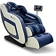 JC BUCKMAN IndulgeUs Full Body Massage Chair with 6 Auto Programs, full body airbags, 2 levels of Zero Gravity, Hip & Seat Massage and Bluetooth speakers with 2 Years Warranty (Blue/Off White)