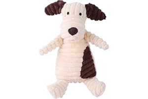 BoloShine Giochi per Cani Squeak, Interattivi Peluche Giocattoli da Masticare, Sicuro Morbido Cane Giocattoli per Grandi Piccola Media Animali Gatti (Cane bianco)