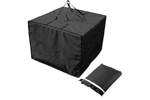 LIROPAU Sac de Rangement pour Coussin de Jardin, Tissu Oxford 210D Anti-UV,Sacs de Rangement pour avec poignée de Transport et Fermeture éclair, Housses de Coussin d'Extérieur 81 x 81 x 61 cm (Noir)