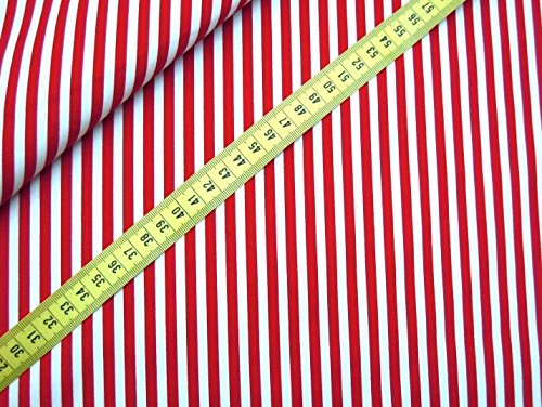 0,5m Streifen-Stoff 5mm rot/ weiß - 2