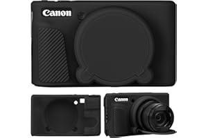 Supmay Camera Case for Canon PowerShot SX740/ SX730 Digital Camera, Soft Silicone Protective Bag Removable Lens Cover, Silicone Cover Rubber Soft Camera Case, Black