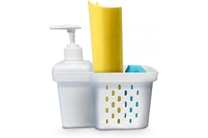 CAPANDIMARKET Organizador de Fregadero,Estropajo Cocina y Bayeta Incluido,Dispensador Jabón Cocina,Organizador de Cocina,Dispensador de jabon para Lavavajillas a Mano,Organizador Fregadero Porta Bayetas y estropajo