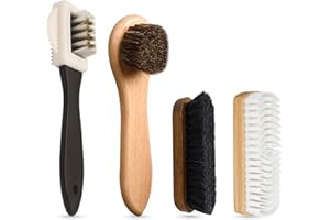 FEMONGY Brosse Daim 4 pièces Brosse Chaussure Daim, kit Nettoyage Chaussure, Peut être utilisé pour Nettoyer Tous Types de Chaussures, canapés, Ceintures et Sacs