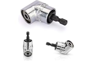 Taladro de ángulo recto, Vakki Broca en ángulo de 105º del conductor Destornillador eléctrico Accesorio de taladro Adaptador de soporte de destornillador, zócalo hexagonal de 1/4 pulg