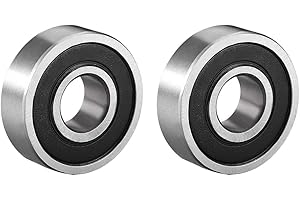 sourcing map 2 sztuki łożysko kulkowe zwykłe 6000RS podwójnie uszczelnione 10 x 26 x 8 mm stal węglowa DE de