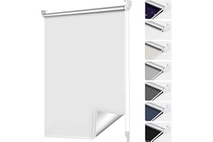 ‎SMARTDEMO smartdemo Verdunklungsrollo ohne Bohren & mit Bohren, Klemmrollo Fensterrollo Weiß 115x130cm(BxH), Thermorollo Sichtschutz und Sonnenchutz, Klemmrollo rollos für Fenster & Tür