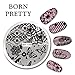 Born Pretty 5.5cm Round Nail Art Stamp Template Lace Butterfly Design Image Plate BP-106