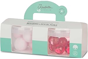 Isabelle Laurier - Coffret cadeau Bombes de Bain Effervescentes senteur Rose et Perles d'huile de Bain senteur Fruit de la Passion - 97% d'ingrédients Naturels