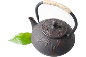 HwaGui Théière en Fonte Japonaise avec infuseur, 0,8 L Bouilloire en fonte thé, 800ml Theiere Décorative