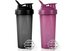 ACWOO Shaker Protéiné de 700ml, 2PCS Shaker à protéines avec Mixing Balle, Bouteille shaker de protéines pour Boisson Protéinée, Compléments Alimentaires En Poudre, Gourdes de Sport Sans BPA