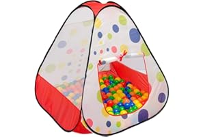 LittleTom Tente de Jardin à Boules 90x90x90cm Jouet pour Jeunes Enfants à Pois