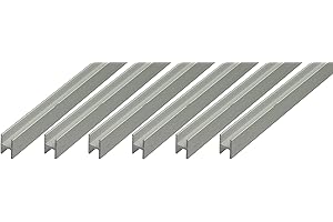 Alberts 498405 - Profilo ad H, in alluminio, colore argento anodizzato, 1000 x 9,1 x 12 mm, set da 6