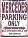 Produktbild Schild mit Aufschrift "Mercedes Parking Only", Vintage-Stil, Wanddekoration für Autoschuppen/ Garage/ Werkstatt, 20 x 25 cm