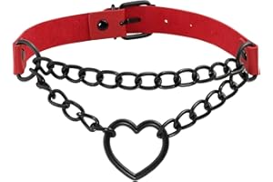 MILAKOO PU cuir Punk colliers ras du cou cercle/coeur charme collier réglable collier pour les femmes