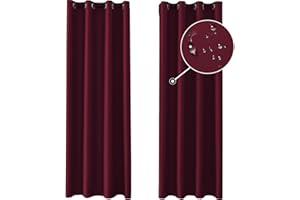 Ystyle Tende Oscuranti Per Interni 2 Pezzi, 140x300cm, Tende Camera Da Letto Moderne Con Anelli, Tende Da Esterno Impermeabile, Tenda Termica Isolante Freddo Per Soggiorno Cameretta, Borgogna