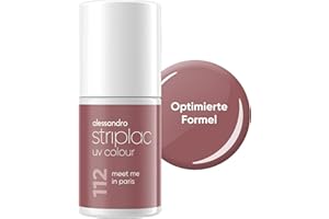 ‎ALESSANDRO alessandro Striplac UV-Nagellack Meet me in Paris - Deckend & Kratzfest bis zu 15 Tage - Leichtes Auftragen - Schonende Abziehtechnologie - Vegan - Lila, Taupe, 6,5ml