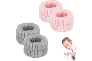 WOOXDYUK 4 sztuki damskich ręczników do mycia twarzy, z mikrofibry, na nadgarstek, spa, bransoletki do mycia twarzy, chłonne bransoletki