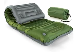 AKSOUL Inflatable Camping Mat for Sleeping: Waterproof Single Camp Pad Bed Portable Compact Ultralight Sleep Wider Mattress with Foot Pump for Hiking Trekking Backpackping