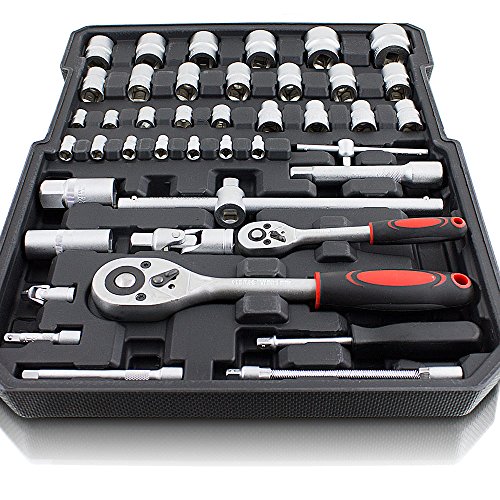 BITUXX® Werkzeugkoffer 399 teilig Knarrenkasten Werkzeugkiste Ringschlüssel Maulschlüssel Gabelschlüssel Ratschen Schlüssel Kombischlüssel Schraubenschlüssel Stecknüsse Schraubendreher Bits Kardangelenk - 4