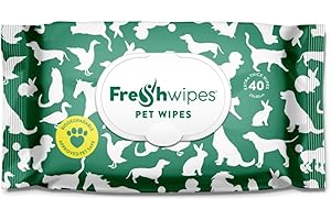 FRE SHWIPES FreshWipes Extra Large Pet Cleaning Wipes 1 Pack (40 Wipes) - Vet Approved - Biodegradable & Odour Removing Wet Wipes for Dogs & Cats - Lavender & Mint Scent - Body & Paw Cleaner - Extra Thick & Moist