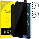 JETech Privacy Screen Protector for iPhone 12 Pro Max, 2+2 Units | Camera Lens Protector, 9H Tempered Glass Anti-Spy
