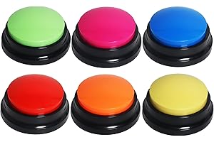 OFVENS 6 Color Voice Recording Button, Dog Buttons Talk Training, 30 Second Record &Playback, for Class Study, Home Fun